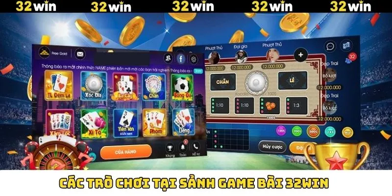 Các trò chơi đặc sắc tại sảnh game bài 32Win